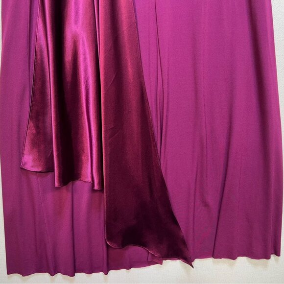 Davids Bridal Womens One-Shoulder Evening Bridesmaid Gown XS Plum Wedding Formal - Picture 9 of 9